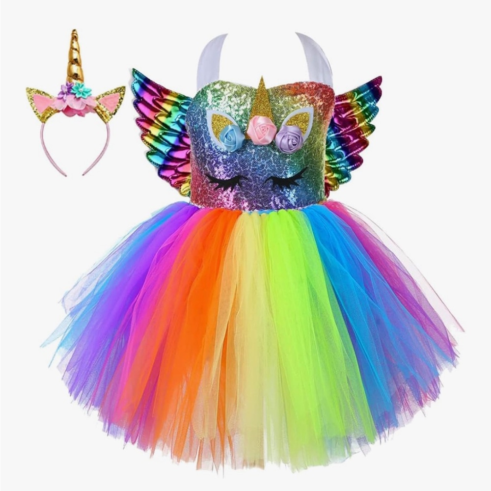Rainbow Unicorn Kids Costume